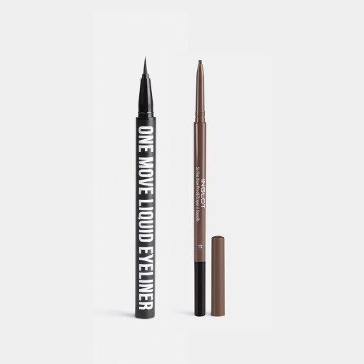 Combo Bút Kẻ Mắt Nước Thuần Chay One Move Liquid Đen & Chì Kẻ Mày Bền Màu Lâu Trôi So Fine Brow Pencil 01 | Inglot Là Thương Hiệu Mỹ Phẩm Uy Tín Được Các Chuyên Gia Trang Điểm Hàng Đầu Thế Giới Tin Dùng