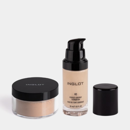 Combo Kem Nền Che Phủ Hoàn Hảo Mịn Lì Hd Perfect Coverup Foundation 74 + Phấn Phủ Vegan Mịn Nhẹ Kiềm Dầu Perfect Finish Loose Powder 04 | Inglot Là Thương Hiệu Mỹ Phẩm Uy Tín Được Các Chuyên Gia Trang Điểm Hàng Đầu Thế Giới Tin Dùng