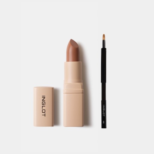 Combo Son Kem Thỏi Mịn Lì, Mướt Nhẹ Môi Creamy Soft Lipstick 4.4G - Nude Nâu Mộc 501 + Cọ Môi 43S | Inglot Là Thương Hiệu Mỹ Phẩm Uy Tín Được Các Chuyên Gia Trang Điểm Hàng Đầu Thế Giới Tin Dùng