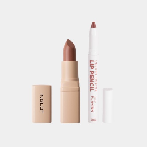 Combo Son Kem Thỏi Mịn Lì, Mướt Nhẹ Môi Creamy Soft Lipstick 4.4G - Nâu Caramel 502 + Son Bút Chì Kẻ Viền Môi & Son Môi Velvet Define Pencil 1.6G - Nâu Chocolate 63 | Inglot Là Thương Hiệu Mỹ Phẩm Uy Tín Được Các Chuyên Gia Trang Điểm Hàng Đầu Thế Giới Tin Dùng