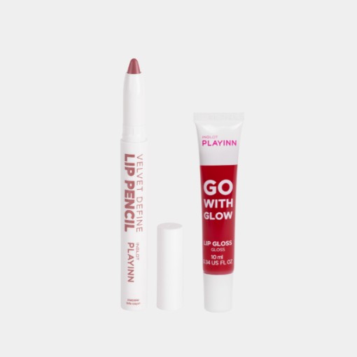 Combo Son Dưỡng Bóng Vegan Dạng Tuýp Playinn Go With Glow Lip Gloss 27 + Son Bút Chì Inglot Velvet Define Pencil 65 | Inglot Là Thương Hiệu Mỹ Phẩm Uy Tín Được Các Chuyên Gia Trang Điểm Hàng Đầu Thế Giới Tin Dùng