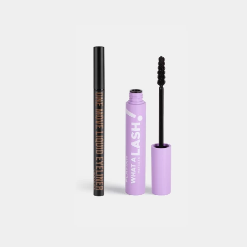 Combo Bút Kẻ Mắt Nước Không Lem Dễ Kẻ One Move Eyeliner + Playinn What A Lash Mascara Dài Mi, Tơi Mi