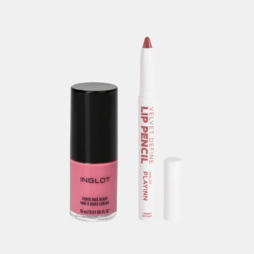 Combo Má Hồng Kem Liquid Face Blush (15Ml) 93 + Son Bút Chì Inglot Velvet Define Pencil 65