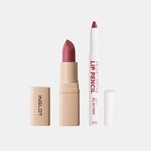Combo Son Kem Thỏi Mịn Lì, Mướt Nhẹ Môi Creamy Soft Lipstick 4.4G - Hồng Đỏ Berry 507 + Son Bút Chì Kẻ Viền Môi & Son Môi Velvet Define Pencil 1.6G - Đỏ Mâm Xôi 66