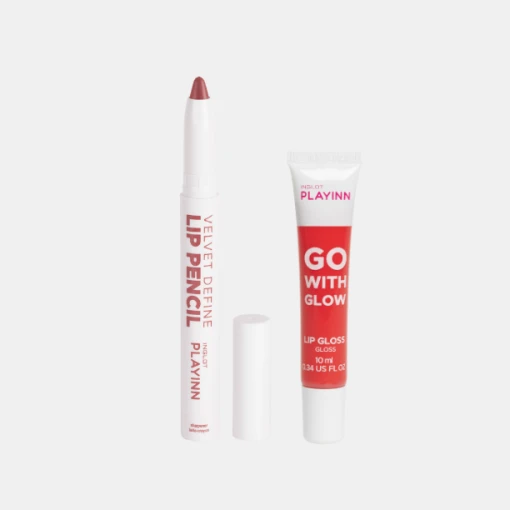 Combo Son Dưỡng Bóng Vegan Dạng Tuýp Playinn Go With Glow Lip Gloss 26 + Son Bút Chì Inglot Velvet Define Pencil 63