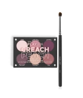 Bảng Phấn Mắt Tông Màu Hồng Tím Playinn Eye Shadow Palette Creach Peach + Cọ Trang Điểm Mắt 8Ohp/S