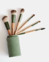 Bộ 6 Cọ Brush Tube Makeup Set (Green) & Ống Da Đựng Cọ Có Nắp