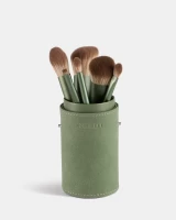 Bộ 6 Cọ Brush Tube Makeup Set (Green) & Ống Da Đựng Cọ Có Nắp