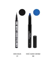 Combo 1 Bút Kẻ Mắt One Move + 1 Bút Sáp Outline Eye Pencil Màu Đen/Nhũ Xanh Dương