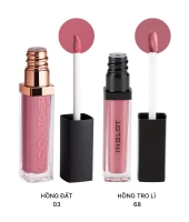 Combo 1 Son Kem Lì Hd Lip Tint Matte Hồng Tro Lì 68 + 1 Son Kem Kiss Catcher Hồng Đất 03