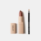 Combo Son Kem Thỏi Mịn Lì, Mướt Nhẹ Môi Creamy Soft Lipstick 4.4G - Nude Cocoa 503 + Cọ Môi 43S