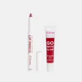 Combo Son Dưỡng Bóng Vegan Dạng Tuýp Playinn Go With Glow Lip Gloss 27 + Son Bút Chì Inglot Velvet Define Pencil 65