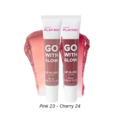 Combo Son Dưỡng Bóng Vegan Dạng Tuýp Playinn Go With Glow Lip Gloss Pink 23/Cherry 24
